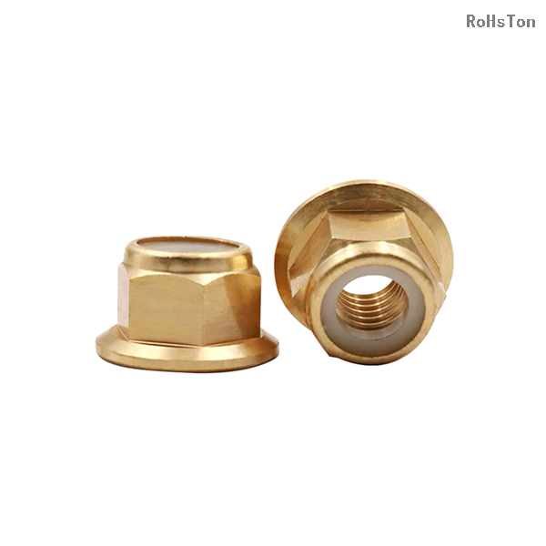 ISO7043 DIN6926 EN1663 GB6183 Standard Self Locking Nut Brass Hexagon Flange Nylon Lock Nut Nyloc Nut With Flange