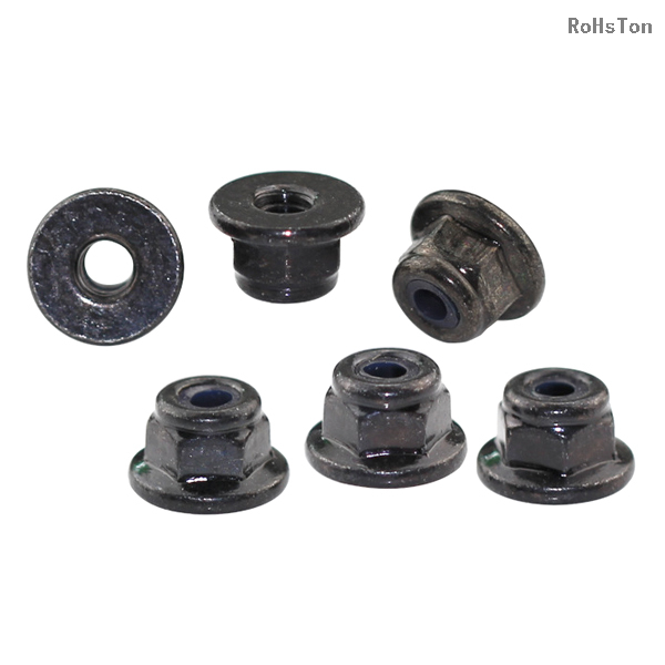 ISO7043 DIN6926 EN1663 GB6183 Standard Galvanized Carbon Steel Self Locking Nut Zinc Plated Hexagon Flange Nylon Lock Nut Nyloc Nut With Flange