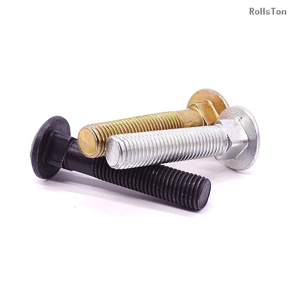 GB12 GB14 DIN603 ISO8677 Black Oxide Steel Carriage Screws Flat Round Head Square Neck Bolt Coach Bolts Zinc Plated Carbon Steel Carriage Bolt
