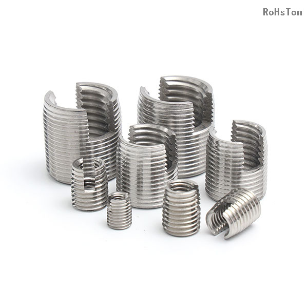 Zinc Plated Carbon Steel Locking Ensat Threaded Insert Bushing Stainless Steel 304 Slotted Self Tapping Thread Inserts for Thread Repair