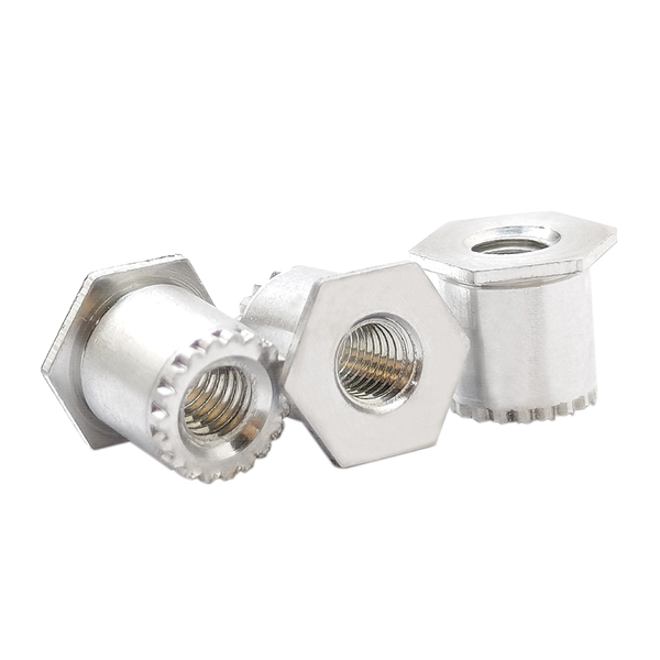 SOAG Aluminum Hex Head Annular Serrated End Through Hole Threaded Grounding Standoff Self Clinching Standoff For Sheet Metal