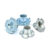 DIN1624 Stainless Steel 304 Four Jaw Nut Galvanized Steel 4-Pronged Insert Nut Zinc Plated Carbon Steel Four Claw Tee Nut For Wood Furniture