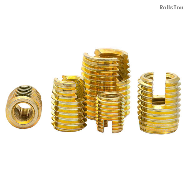 Zinc Plated Carbon Steel Locking Ensat Threaded Insert Bushing Stainless Steel 304 Slotted Self Tapping Thread Inserts for Thread Repair