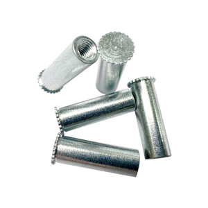 BDSOS Plain Stainless Steel Blind Serrated Knurled Head Threaded Self Clinching Standoff For Sheet Metal