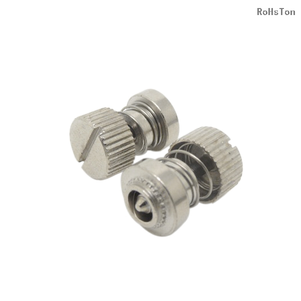 PFS2 Nickel Plated Carbon Steel Knurled Knob Slot Drive Spring Loaded Captive Panel Thumb Screw