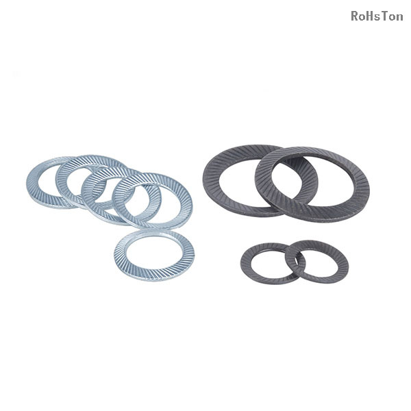 DIN9250 Zinc Plated 65Mn Steel Anti-loosening Knurled Disc Spring Lock Gasket Carbon Steel Black Oxide Self-locking Washers for Bolt