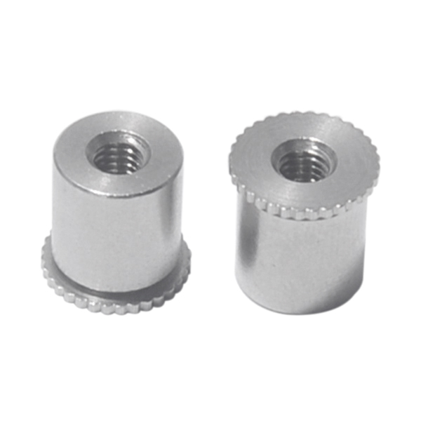 DSOS Plain Stainless Steel Through Hole Serrated Knurled Head Threaded Self Clinching Standoff For Sheet Metal