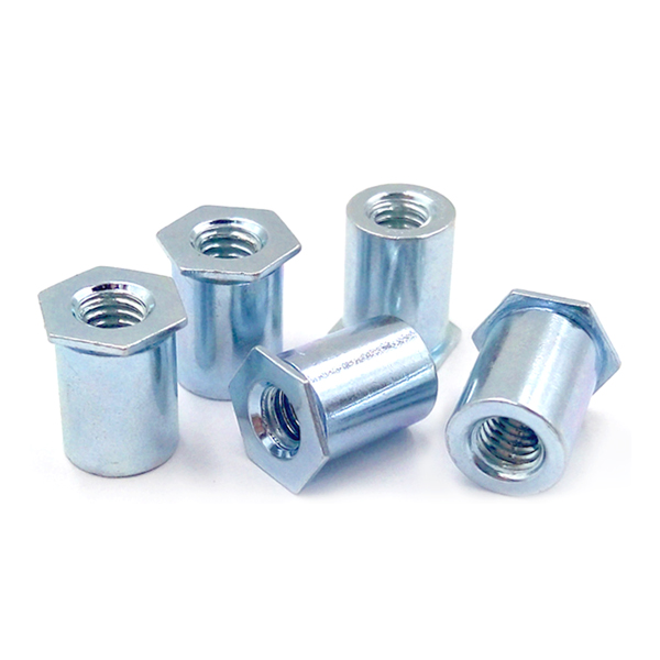 Through Hole Half All Threaded Zinc Plated Carbon Steel Hex Flat Head Self Clinching Standoffs