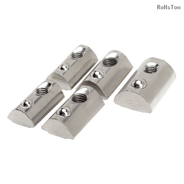 Profil en aluminium Nickel Plated Carbon Steel Slider Rouleau en t Écrou de l'emplacement Écroises élastiques en acier inoxydable 304 Spring chargés Boule T Écrou de l'emplacement