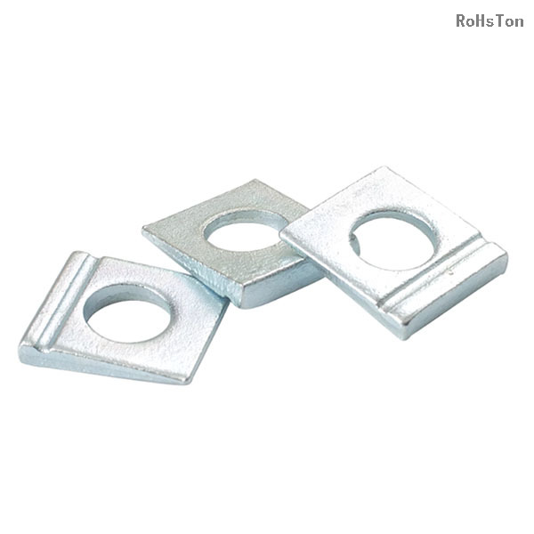 DIN435 Zinc Plated Carbon Steel Hardened Beveled Washers Square Bevel Washer Slotted Square Taper Washers for I Sections
