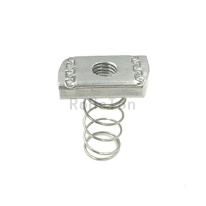 Zinc Plated Carbon Steel Spring Loaded T Nut Plain Stainless Steel 304 Channel Spring Clip Nut For C Profile Steel
