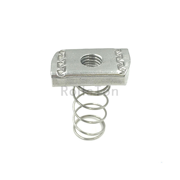 Zinc Plated Carbon Steel Spring Loaded T Nut Plain Stainless Steel 304 Channel Spring Clip Nut For C Profile Steel
