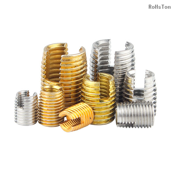Zinc Plated Carbon Steel Locking Ensat Threaded Insert Bushing Stainless Steel 304 Slotted Self Tapping Thread Inserts for Thread Repair
