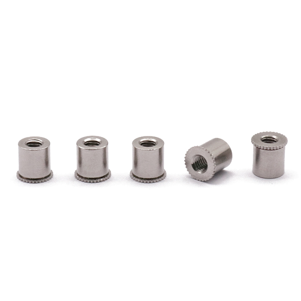 DSOS Plain Stainless Steel Through Hole Serrated Knurled Head Threaded Self Clinching Standoff For Sheet Metal