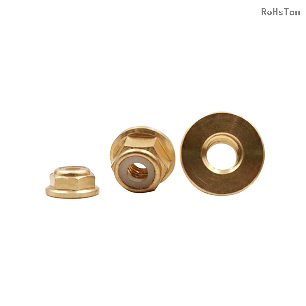 ISO7043 DIN6926 EN1663 GB6183 Standard Self Locking Nut Brass Hexagon Flange Nylon Lock Nut Nyloc Nut With Flange